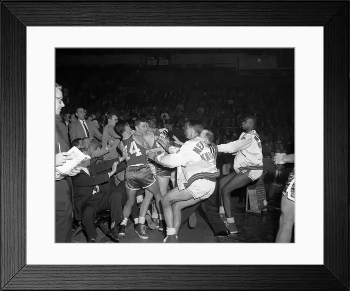 Framed Print : Brawl During Basketball Game Framed Print : Brawl During Basketball Game