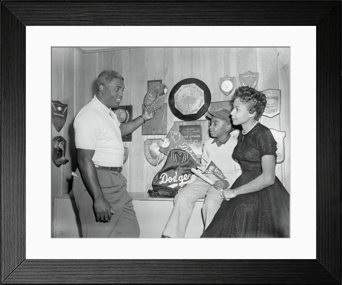 Framed Print : Jackie Robinson at Home with His Family Framed Print : Jackie Robinson at Home with His Family