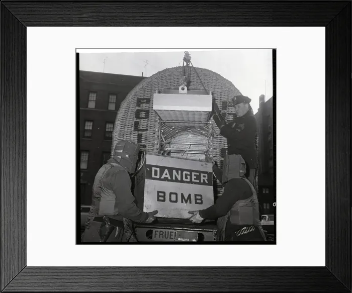 Framed Print : Bomb Squad Loading Bomb Box