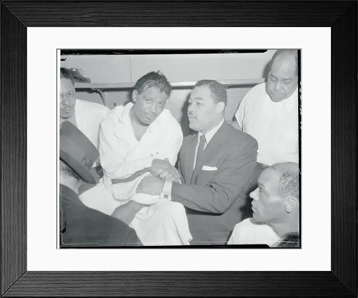 Framed Print : Joe Louis Consoling Sugar Ray Robinson Framed Print : Joe Louis Consoling Sugar Ray Robinson