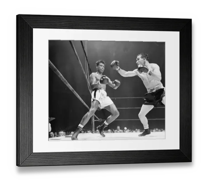 Framed Print : Sugar Ray Robinson and Gene Fullmer Framed Print : Sugar Ray Robinson and Gene Fullmer