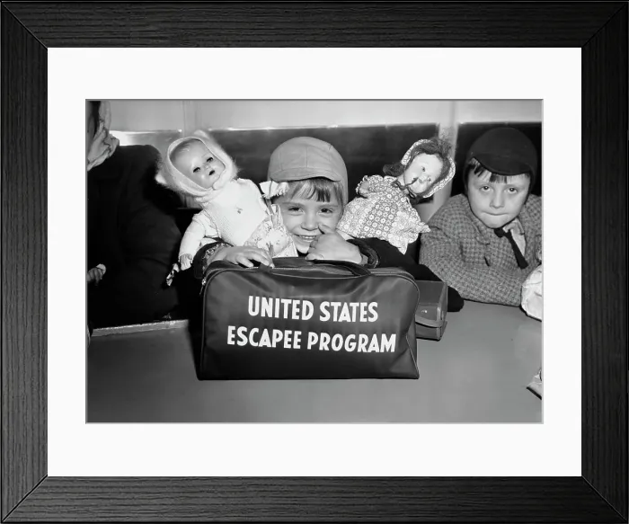 Framed Print : Hungarian Refugee Arrival Framed Print : Hungarian Refugee Arrival