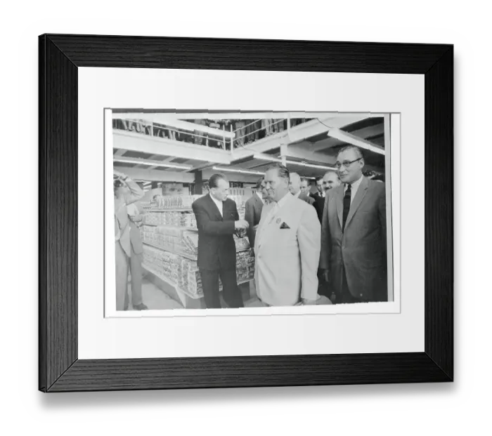 Framed Print : Josip Broz Tito Touring a Supermarket Exhibit Framed Print : Josip Broz Tito Touring a Supermarket Exhibit