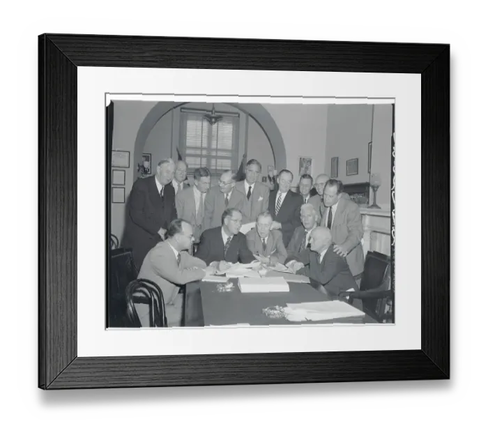Framed Print : Prescott Bush Meeting with Fellow Senators Framed Print : Prescott Bush Meeting with Fellow Senators