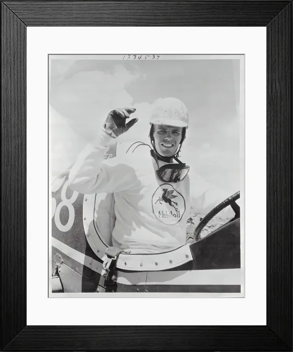 Framed Print : Jerry Unser Waving from His Race Car Framed Print : Jerry Unser Waving from His Race Car