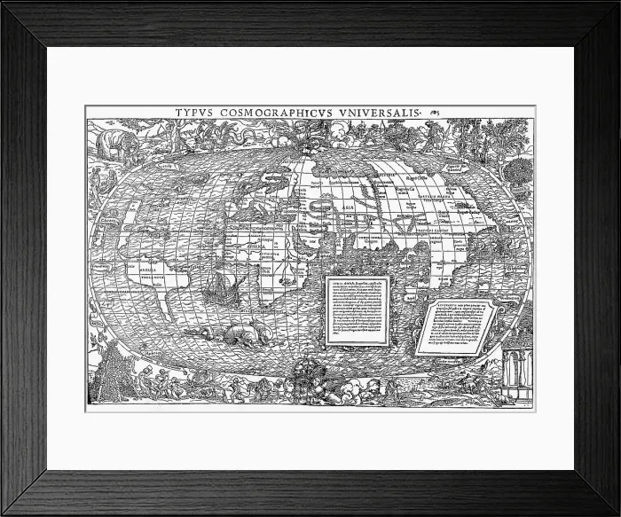 Framed Print : Sixteenth Century Map of the World Framed Print : Sixteenth Century Map of the World