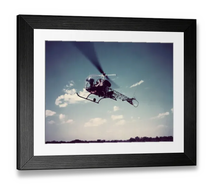 Framed Print : US Army H-13H Helicopter Hovering Framed Print : US Army H-13H Helicopter Hovering