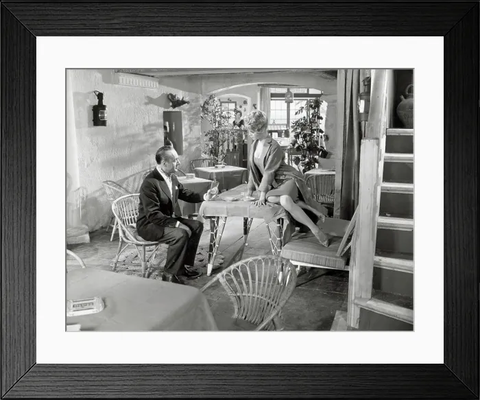 Framed Print : Brigitte Bardot and Charles Boyer in Movie Framed Print : Brigitte Bardot and Charles Boyer in Movie