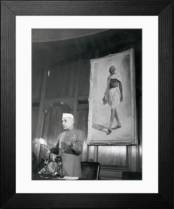 Framed Print : Pandit Nehru Giving Press Conference Framed Print : Pandit Nehru Giving Press Conference