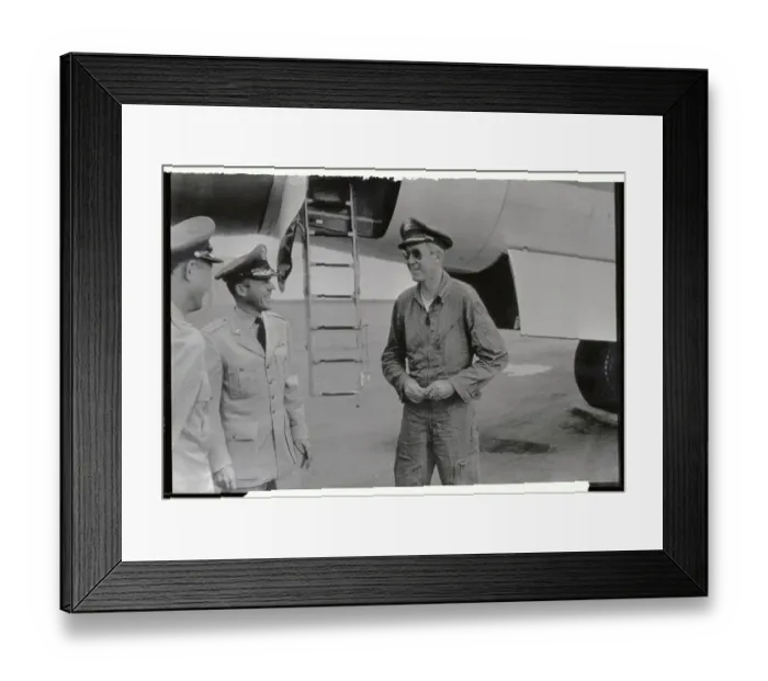 Framed Print : Actor James Stewart Being Met in Uniform Framed Print : Actor James Stewart Being Met in Uniform