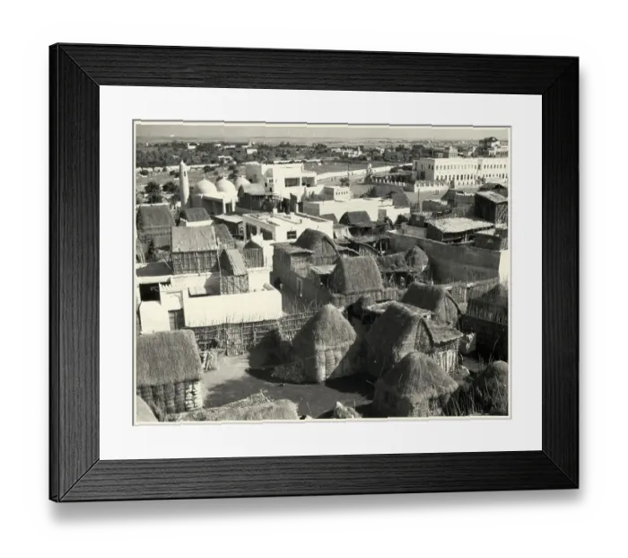 Framed Print : Overhead View of Thatched Huts Framed Print : Overhead View of Thatched Huts