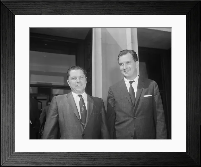 Framed Print : Teamsters Boss Jimmy Hoffa with Attorney Edward Bennett Williams Framed Print : Teamsters Boss Jimmy Hoffa with Attorney Edward Bennett Williams