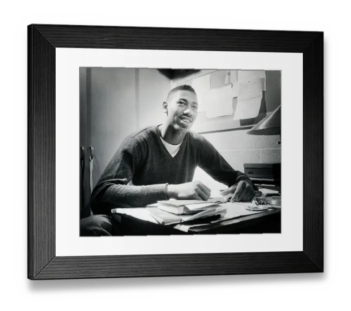 Framed Print : Basketball Player Wilt Chamberlain In College Dorm Room Framed Print : Basketball Player Wilt Chamberlain In College Dorm Room