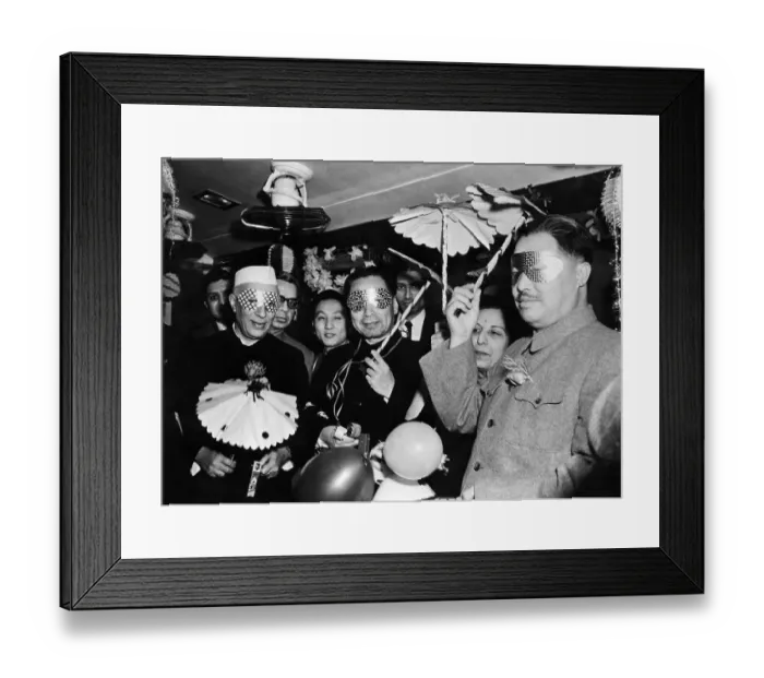 Framed Print : Chinese and Indian Officials Celebrating Framed Print : Chinese and Indian Officials Celebrating