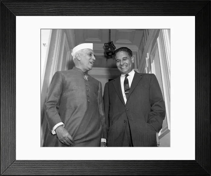 Framed Print : Prime Minister Nehru and U.S. Representative Dalip Saund Framed Print : Prime Minister Nehru and U.S. Representative Dalip Saund