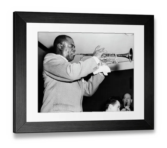 Framed Print : Louis Armstrong Playing Trumpet at Rehearsal Framed Print : Louis Armstrong Playing Trumpet at Rehearsal