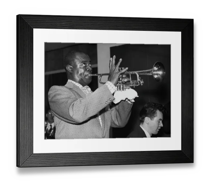 Framed Print : Louis Armstrong Playing Trumpet Framed Print : Louis Armstrong Playing Trumpet