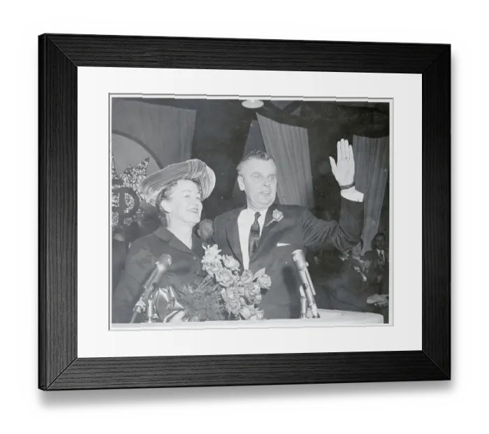Framed Print : Canada's John Diefenbaker and Wife
