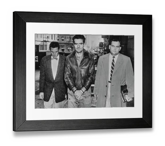 Framed Print : Serial Killer Stephen Nash In Handcuffs