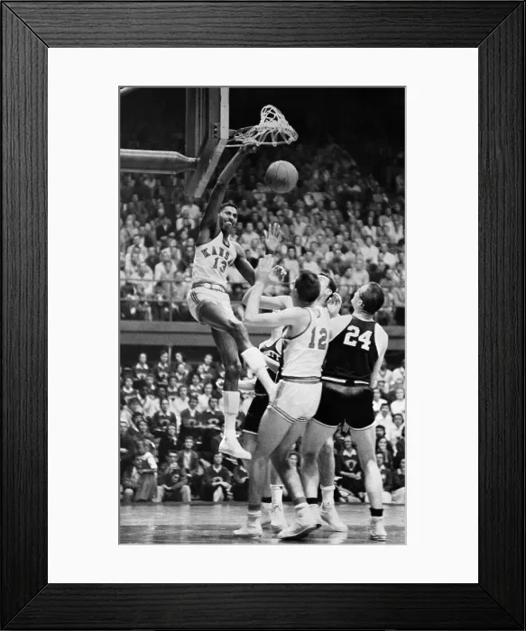 Framed Print : Wilt Chamberlain Dunking Basketball Framed Print : Wilt Chamberlain Dunking Basketball
