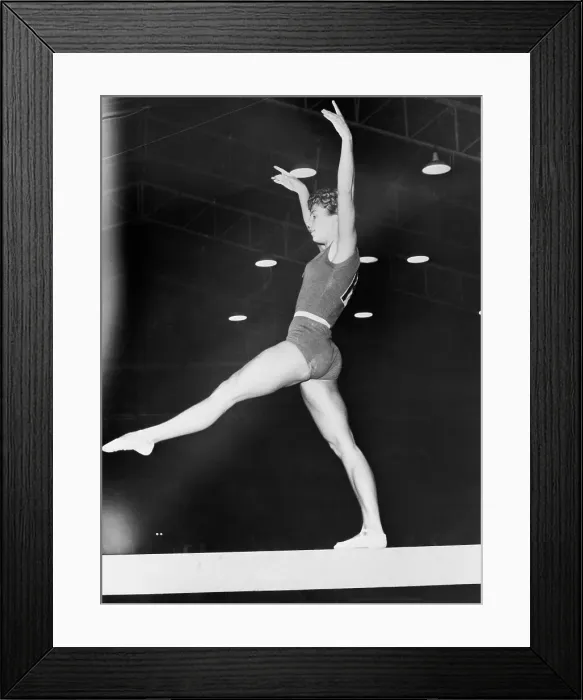 Framed Print : Gymnast Balancing on Beam Framed Print : Gymnast Balancing on Beam