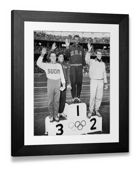 Framed Print : Olympic Winners Being Honored on Podium Framed Print : Olympic Winners Being Honored on Podium