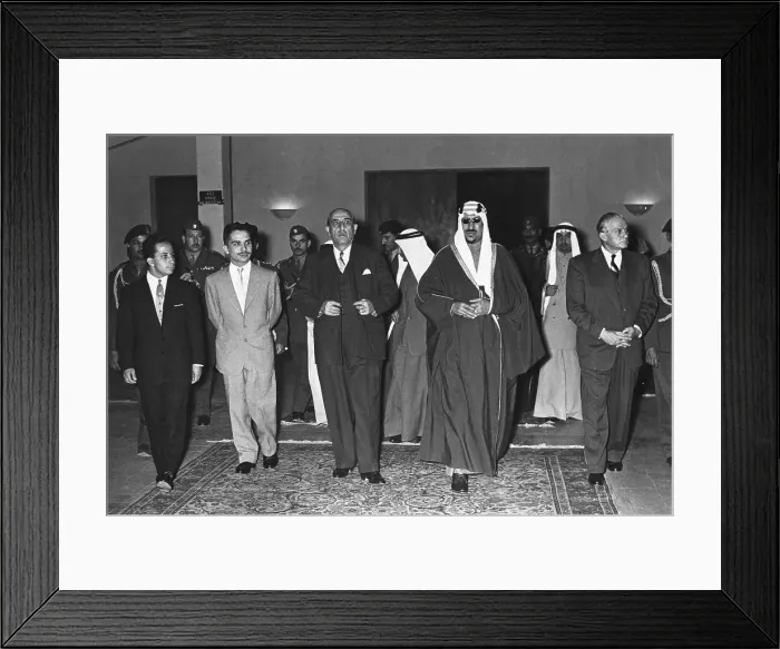 Framed Print : Shukri al-Kuwatli, King Faisal and King Hussein Walking Framed Print : Shukri al-Kuwatli, King Faisal and King Hussein Walking