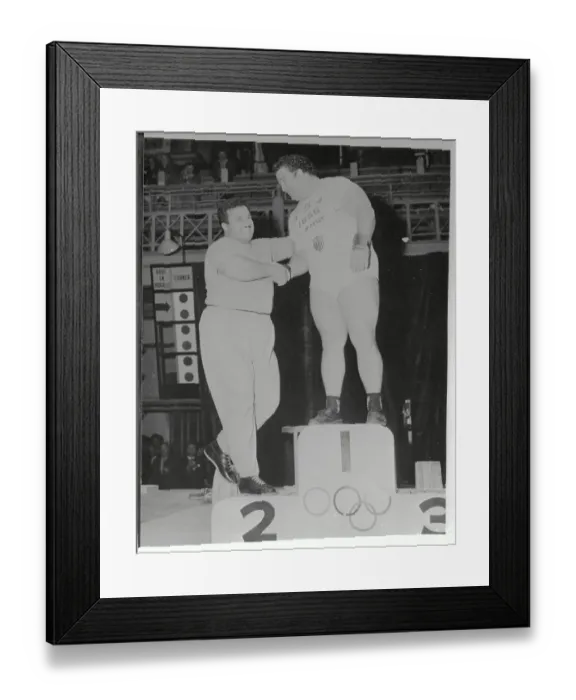 Framed Print : Olympic Heavy Weight Winners Shaking Hands