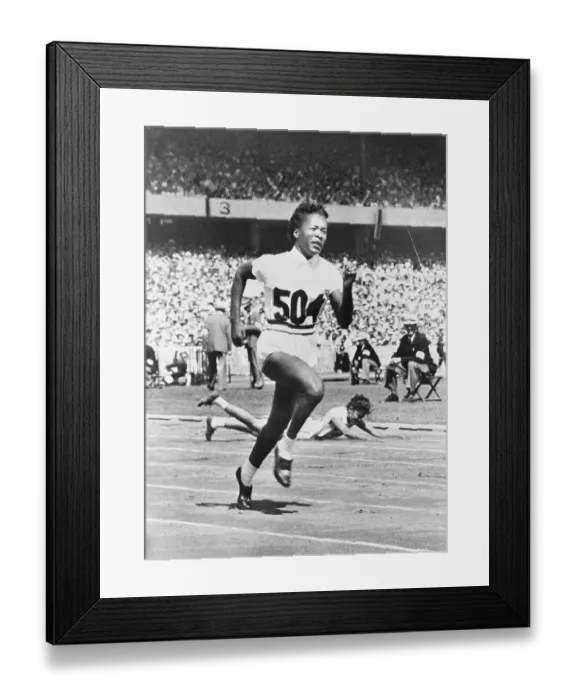 Framed Print : Mae Faggs Running in Race