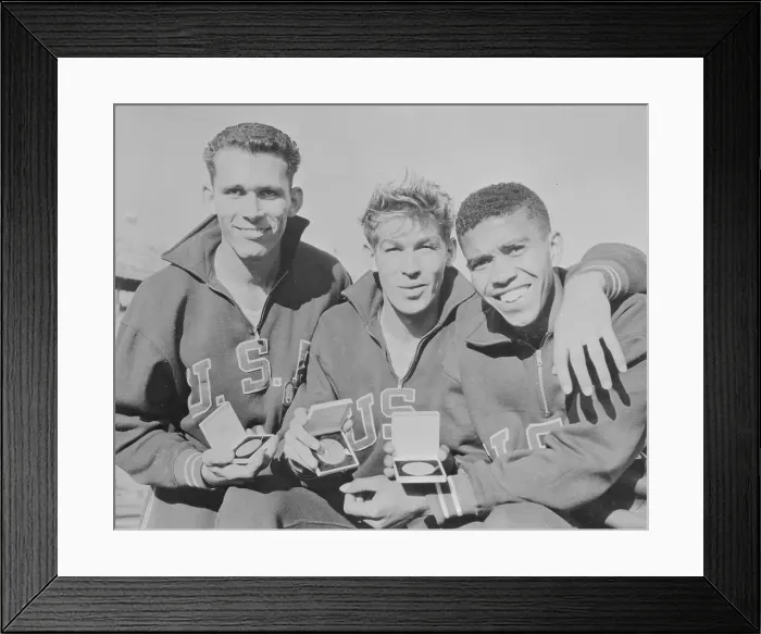 Framed Print : Three American Athletes Sweeping Medals Framed Print : Three American Athletes Sweeping Medals