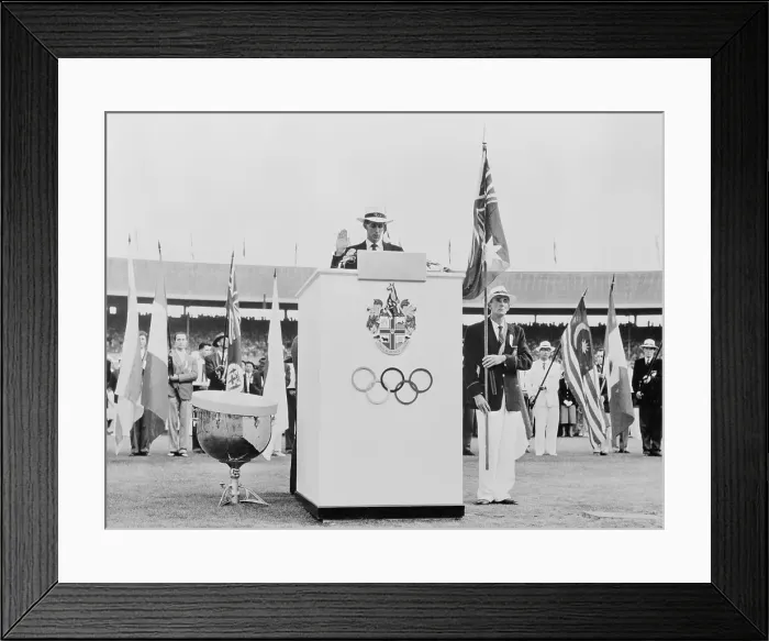 Framed Print : John Landy Taking Olympic Oath