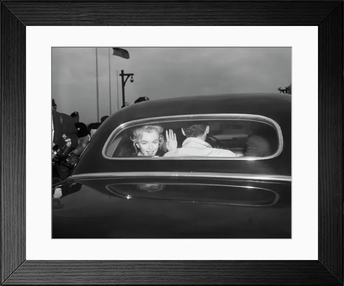 Framed Print : Monroe and Miller Leave Idlewild Airport