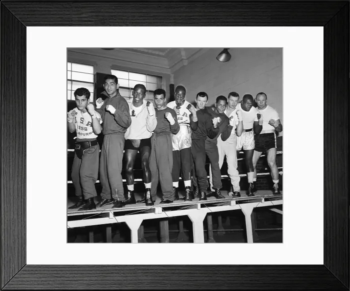 Framed Print : Us Olympic Boxing Team In Pose; 1956 Framed Print : Us Olympic Boxing Team In Pose; 1956