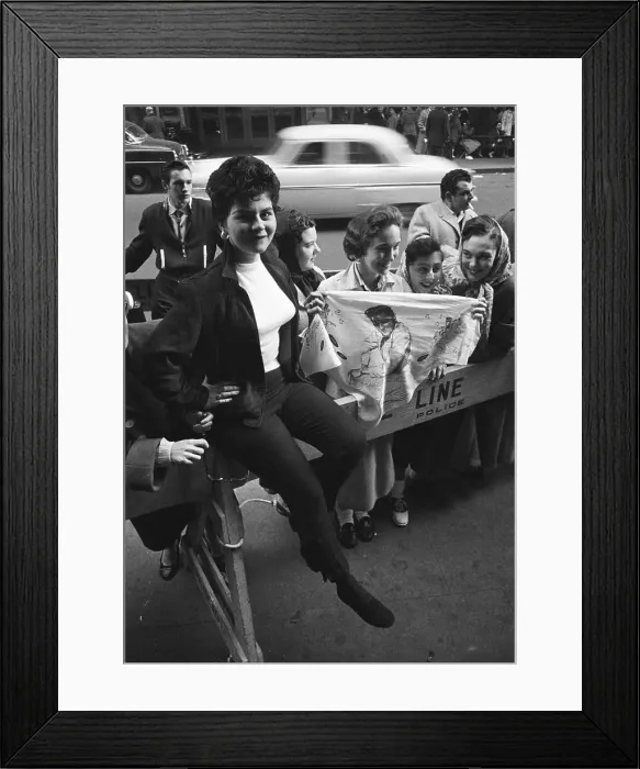 Framed Print : Elvis Presley Fan Holding Elvis Scarf Framed Print : Elvis Presley Fan Holding Elvis Scarf