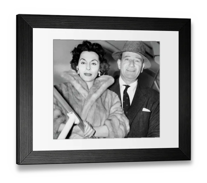 Framed Print : John Wayne And Wife Pilar Board Ship
