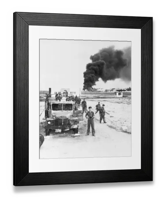 Framed Print : British Troops Moving Through Port Said Framed Print : British Troops Moving Through Port Said