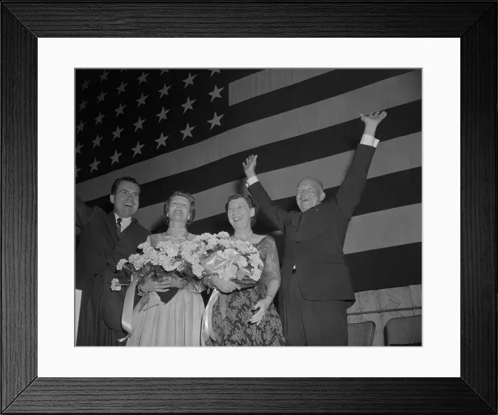 Framed Print : Eisenhower and Nixon with Wives Celebrating Framed Print : Eisenhower and Nixon with Wives Celebrating