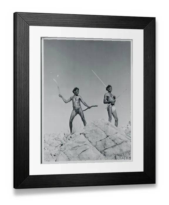 Framed Print : Aborigines with Weapons