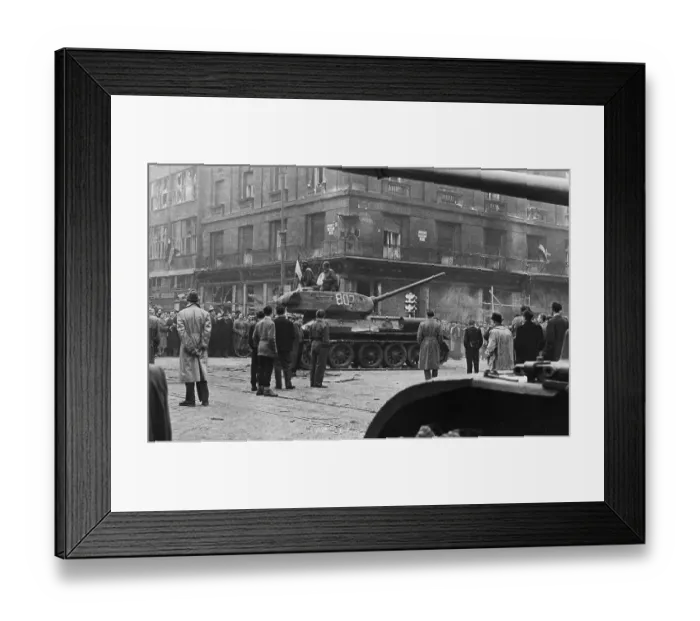 Framed Print : Captured Soviet Tank in Budapest During Hungarian Revolution Framed Print : Captured Soviet Tank in Budapest During Hungarian Revolution
