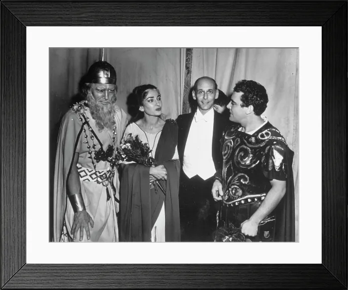 Framed Print : Maria Callas Poses with Fellow Performers Framed Print : Maria Callas Poses with Fellow Performers