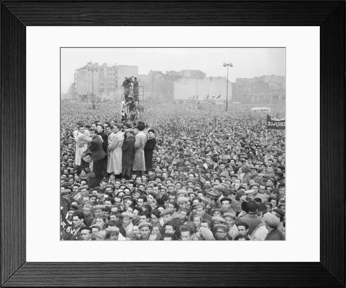 Framed Print : Polish Crowd Listening to Speech Framed Print : Polish Crowd Listening to Speech
