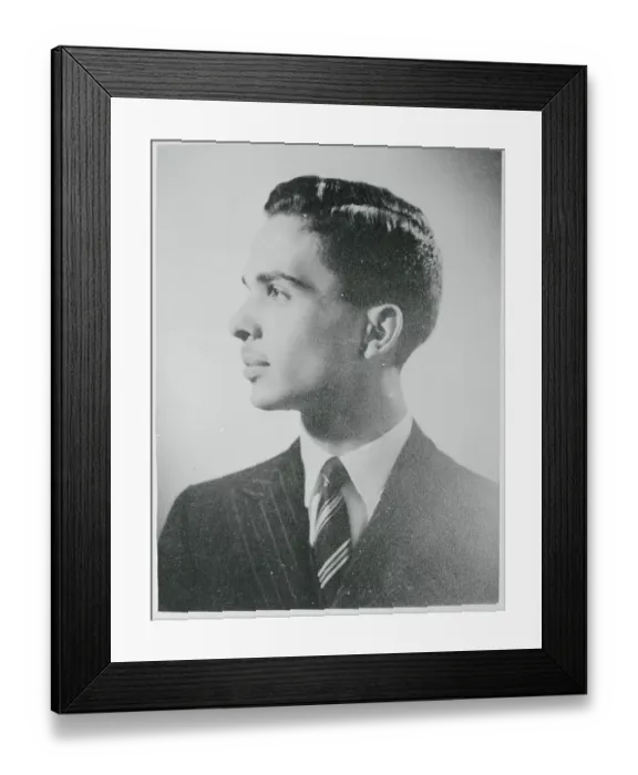 Framed Print : Side Profile of King Hussein Framed Print : Side Profile of King Hussein