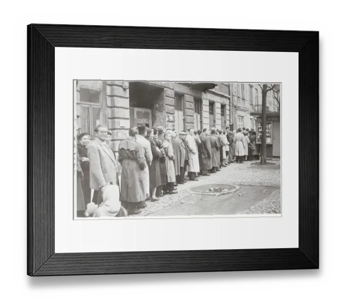 Framed Print : Poles Waiting for Newspaper Framed Print : Poles Waiting for Newspaper