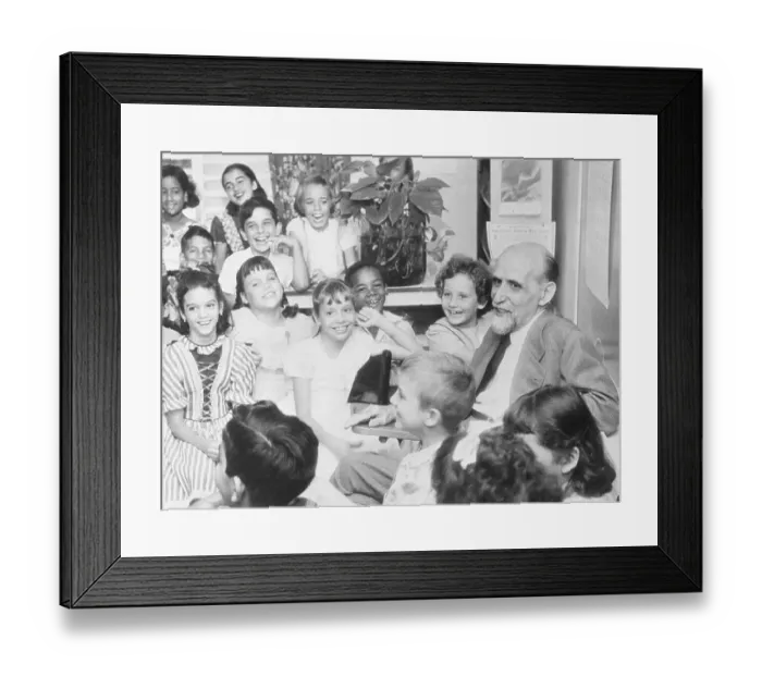 Framed Print : Children Surrounding Juan Ramon Jimenez