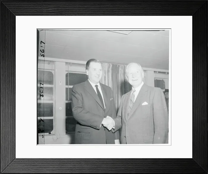 Framed Print : Henry Ford II Shaking Hands with Harlow Curtice Framed Print : Henry Ford II Shaking Hands with Harlow Curtice