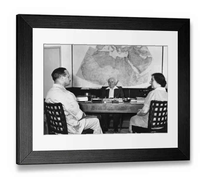 Framed Print : Golda Meir With David Ben Gurion and Military General Framed Print : Golda Meir With David Ben Gurion and Military General