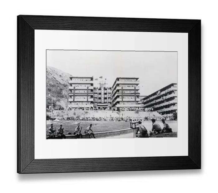 Framed Print : Policemen Lining Hong Kong Street Framed Print : Policemen Lining Hong Kong Street