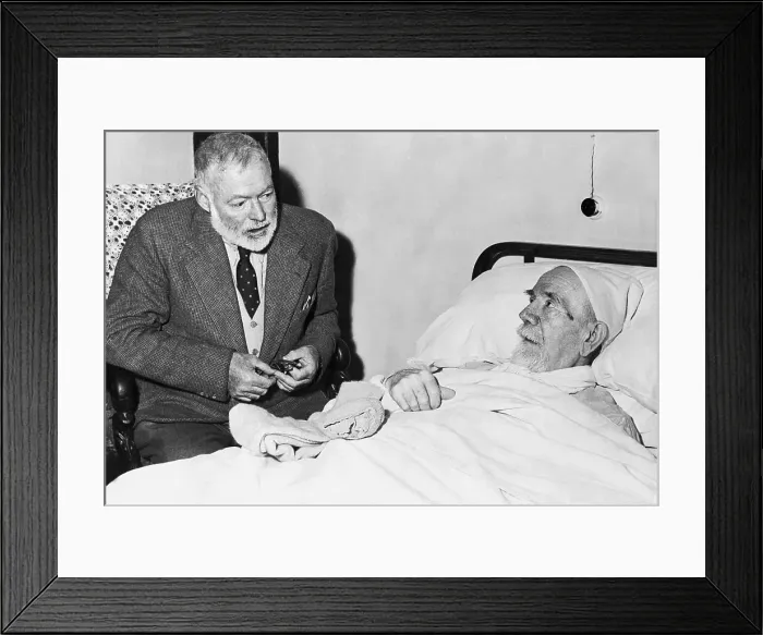 Framed Print : Hemingway with Mentor Baroja in Hospital Framed Print : Hemingway with Mentor Baroja in Hospital