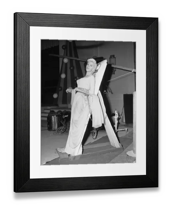 Framed Print : Jayne Mansfield Leans Against Board Framed Print : Jayne Mansfield Leans Against Board