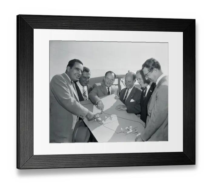 Framed Print : US Politicians Studying Map Framed Print : US Politicians Studying Map